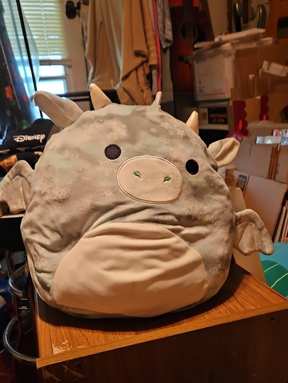 Squishmallows Light Gray and Cream Dragon Plush